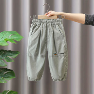 Boys Cotton Casual Pants Spring Summer Lightweight Yellow Duck Baby Pure Cotton Loose Fit Trousers Children Anti-Mosquito Pants