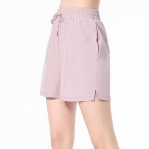 YueJi Loose Sport Short Pants Women Elastic Waist Side Pocket Workout Yoga Shorts