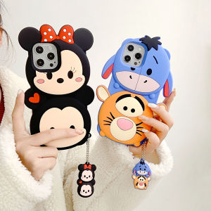 CrashStar 3D Cute Cartoon Soft Silicone Shockproof Phone Case With Pendant For iPhone 14 13 12 11 Pro Max Funny Phone Casing Fashion Creative Phone Cover Shell Top Seller