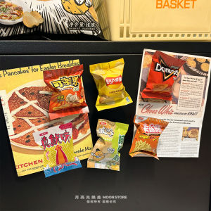 Creative Personalized Cute Snack Chip Magnetic Refrigerator Patches Home Decor Iron Sheet Cabinet Hole Board Absorbing Stones