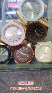 HENLEIN Jam Tangan Wanita Original Anti Air Terbaru Tampilan Mewah Kasual Tali Silikon HW-6005 Black