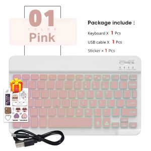 QUKAM RGB Wireless Keyboard Mouse For iPad Xiaomi Samsung iOS Android Windows Tablet Phone PC Backlit Bluetooth Keyboard Spanish