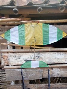 Rangka Layang layang model dor dor (bahan bambu hitam) layangan rakitan