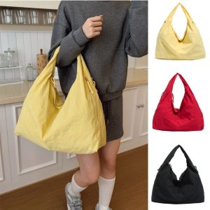 Women Simple Shoulder Bag Multi-Pocket Commuting Tote Bag Large Capacity Nylon Underarm Bag Versatile Shopping Handbag Tote