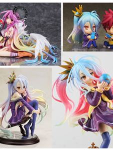 Game No Life Anime New Model 3 ชุดน้ำมือถือ 3 ชิ้น รูปนั่งขาว ของตกแต่งโต๊ะเล่นเกมส์ ของเล่นสำหรับผู้ใหญ่
