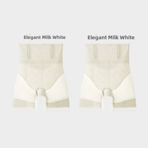 Miiow | High-Waist Shapewear Underwear For Women Postpartum Invisible Abdomen Control Cotton Blend Comfortable Three-Quarter Length Briefs