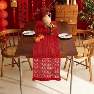Chinese New Year Red Lace Tablecloth