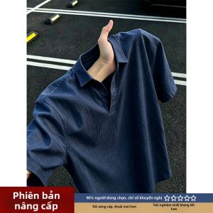 LIUBU | Áo Polo Tay Ngắn Vải Linen Trắng Phong Cách Old Money