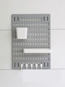 CozE PS Material Multipurpose Pegboard DIY Wall Board Organize Plastic Wall Mounted Accessories Tray