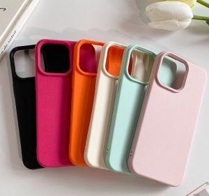 เคสโทรศัพท์เคลือบสีลูกกวาดเรียบง่ายสำหรับ IPhone 11 15 14 13 12 Pro Max 7Plus 8 Plus XR XS X กรอบซิลิโคลนกันกระแทกอ่อน