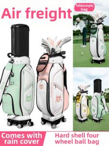 PGM GOLF | Ladies Expandable Hard-Shell Golf Bag Four-Wheel Rolling Travel Luggage