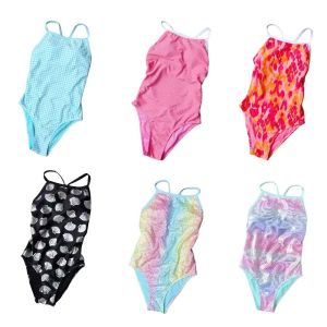 Amber TY* Swimsuit Gold Stamp Womens Training Suit with Chest Pad Triangular Competition One Piece Swimsuit Polyester Spandex