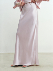 Glossy Pink Acetate Satin Summer Mermaid Skirt