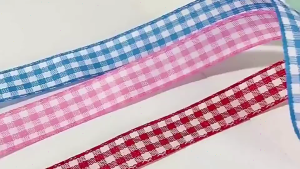 Fly.PH | 50Yards/45m/Roll 1.0cm Plaid ribbon satin ribbon decorative ribbon gift packaging Ribbon roll