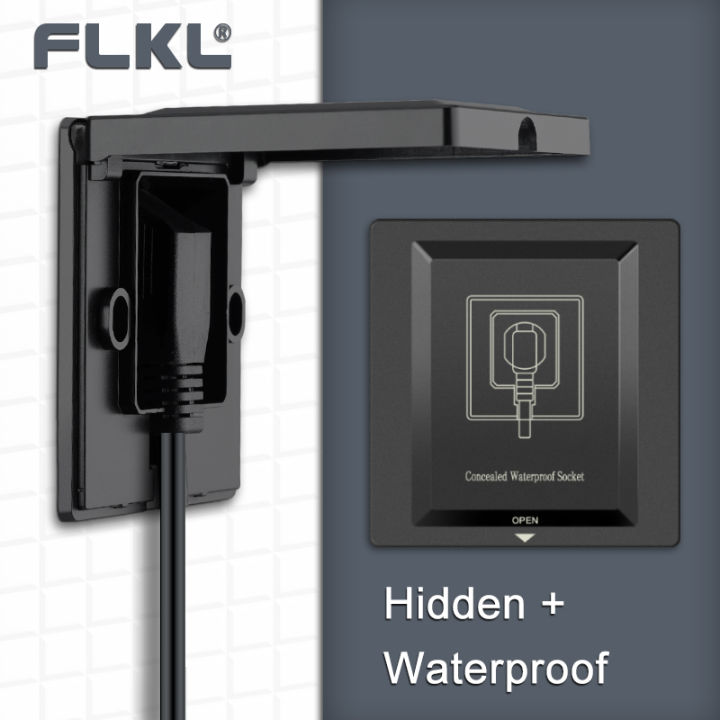 FLKL socket home apartment special waterproof socket IP66 wall hidden switch socket 13 uk socket