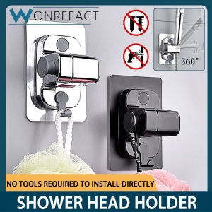 No Drill Shower Head Holder Adjustable Wall-Mounted Shower Head Holder Shower Guide Holder Bathroom Accessories Universal