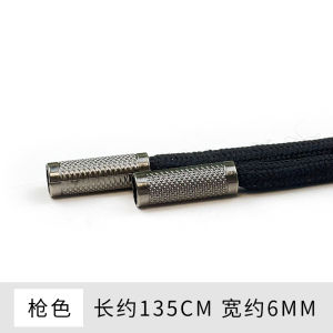 Black Hoodie Drawstring Personality Metal Decorated Cap Rope Sport Pants Waist Rope Cotton Rope Fashion Simple Design