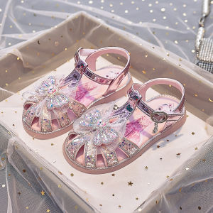 Giày Sandal Pha Lê Nữ Em Kiều Giày Thoáng Khí Mùa Hè Giày Đi Biển Giày Công Chúa Giày Đế Bằng Cho Gái Thơ