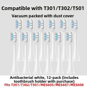 Electric Toothbrush Heads Compatible with Xiaomi Home T301/T302/T501/MES605/607/608 Replacement Deep Cleaning Adult Hardness