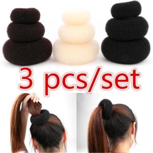 3pcs rambut Bun Donut Magic Foam produk gaya rambut aksesori rambut Lazy untuk Girls wanita Lady mudah Big Ring Hair Styling Tools