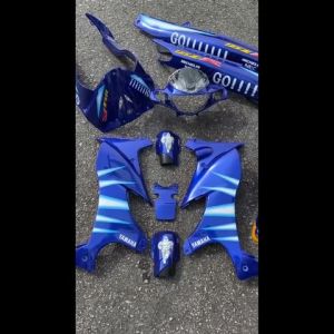 COVERSET ORIGINAL HLY HONG LEONG YAMAHA 125 125z 125zr BIRU GO GO STRIPE/STICKER SIAP TAMPAL PERCUMA EMBLEM TIMBUL