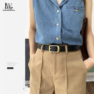 LouisWill Fashion Women Belts Retro Belt Elegant Slim Belt Cow Leather Belt Adjustable Girls Ladies Long Straps Waistbands Dress Coat Alloy Buckle Leisure Belt