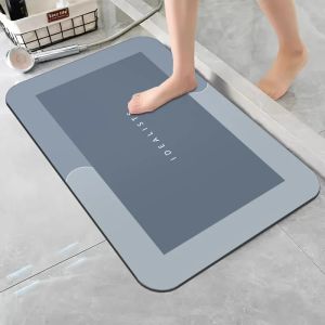 Diatomaceous earth bathroom mat high water absorption anti slip quick drying soft floor mat bathroom shower bedroom kitchen RV