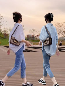 Womens Loose Sun Protection Shirt Mid-Sleeve Simple Style Pure Color Commute Friendly Design Summer New Arrival Slimming Top