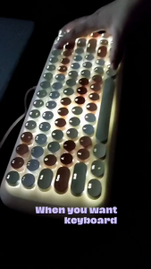 Mofii Candy M Wired Backlight Gaming Keyboard Punk Keyboard with Retro Round Keycaps Multimedia Shortcut