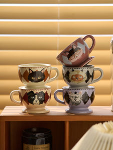 Cốc Cà Phê Bằng Gốm Cao Cấp Thiết Kế Sáng Tạo Cốc Cà Phê Trưa Cốc Trà Chiều Đồ Uống Văn Phòng Thiết Kế Chân Cao Đồ Dùng Ăn Uống