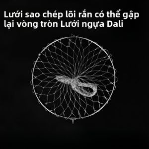Đầu Lưới Thép Không Gỉ Có Thể Gập Lại Lưới Lướt Mạnh Lưới Vớt Cá Lưới Vớt Một Mảnh Vòng Lưới Lớn Vật Dụng Câu Cá Ngoài Trời
