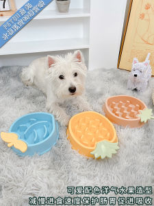 ชามกินช้าสำหรับสุนัขและแมว ชามกินแบบป้องกันการล้ม ชามอาหารสัตว์เลี้ยงขนาดเล็ก ชามกินของแมวและสุนัข ชามรูปทรงทรงกลม