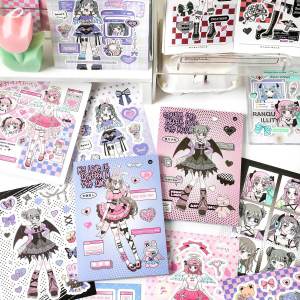 Sweet Heart Idol Sticker Book Kpop Bé Gái Cartoon Manga Electro Bé Gái Cute Cool Guka Sticker Scrapbooking Material