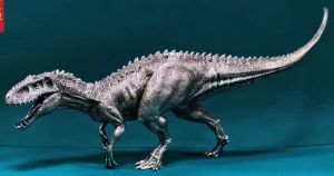 KOLEKSI PERAK 1220g 99.9% silver sculpture: Jurassic Indominus Rex dinosaur. Maximum mintage of 18 pcs. Good COA number. Verified by accredited 3rd party laboratory with XRF. With certificates no box.