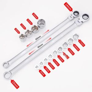Bộ Cờ Lê Ratchet 15 Món Có Thể Điều Chỉnh Thép Chrome Vanadium Tiết Kiệm Sức Lao Động Bộ Dụng Cụ Cờ Lê Lực Bộ Ổ Cắm Dùng Cho Sửa Chữa Ô Tô Dụng Cụ Cầm Tay