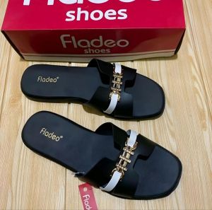 Sandal Wanita Fladeo Selop Gesper Size 36 - 40 Sandal Flat Teplek Pergi Jalan Rumahan Anti Slip Empuk Premium Kekinian Terbaru