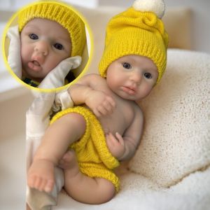 Búp Bê Sơ Sinh Silicon 13 Inch LouLou Mắt Mở Miệng Mở Có Thể Giặt Đầu Trọc Được Vẽ Tay Mềm Mại Đồ Chơi Sưu Tầm Dành Cho Bé Gái Từ 14 Tuổi Trở Lên