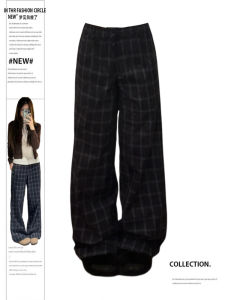 กางเกงขายาวทรงตรงเอวต่ำสไตล์อเมริกันย้อนยุคสำหรับผู้หญิง กางเกงขายาวทรงตรงทรงหลวมสำหรับฤดูใบไม้ร่วง ทรงสลิมฟิต กางเกงขายาวลำลอง