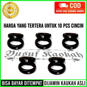 10 Pcs Cincin Kokka Kaokah Kaukah Bulat Mata 1 Hitam