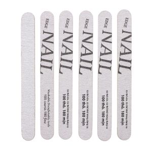 Bộ 2/5 Dũa Móng Hình Thẳng Màu Xám Mặt Đá Nhám 100/180 Hai Mặt Có Thể Giặt Được Dùng Cho Làm Móng Tại Salon