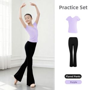 Kids Girls Spring Autumn Art Examination Dance Practice Wear Set