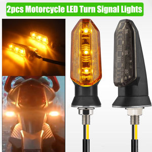 ไฟสัญญาณเลี้ยว LED มอเตอร์ไซค์คันเล็ก8มม. 2ชิ้นไฟเลี้ยวสีเหลือง Moto 12V อุปกรณ์โคมไฟสัญญาญไฟเลี้ยวกระพริบสะท้อนแสง