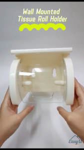 Bathroom Wall Mounted Tissue Roll Holder | No Drill Toilet Roll Tissue Holder Pemegang Gulungan Tisu 浴室纸巾卷