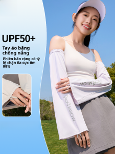 MiiOW | Tay lụa băng chạy bộ marathon mùa hè rộng rãi chống tia UV ngoài trời tay bảo vệ mát mẻ tay áo chống nắng cho nữ
