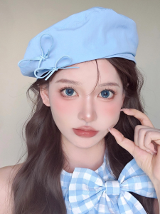 สไตล์เกาหลี ผีเสื้อ โบว์ หมวกเบเร่ต์บาง หวาน น่ารัก ฤดูใบไม้ผลิ ฤดูร้อน ผ้าฝ้าย หมวก หลากหลาย หมวกหน่อสําหรับผู้หญิง ทันสมัย