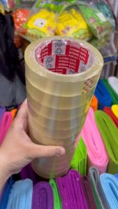 Combo 12 cuồn băng keo trong dán hàng thủ công - rộng 24cm loại 100yard hàng loại tốt
