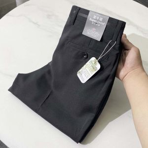 Bamboo Charcoal Fiber Long Casual Pants for Young Men Summer New Style Business Casual Trousers with Rhino Pleats