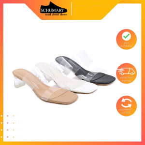 Women Clear Strap Glass Heel Sandals [BY SCHUMART]