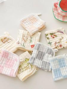 Ultra Soft Pure Cotton Baby Towels 6 Layer Bamboo Cotton Gauze Small Squares Saliva Towels Absorbent Face Wash Towels for Infants