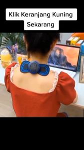 GARANSI 100% UANG KEMBALI EMS Neck Massager Portable Alat Pijat Terapi Electric Leher Punggung Original Alat Pijat Badan Pegal Elektrik Getar Listrik Pemijat Punggung Kepala Lekor Kaki Tangan Seluruh Badan Pijat Elektric Alat Terapi